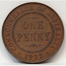 AUSTRALIA 1933/2 . ONE 1 PENNY . VARIETY . OVERDATE